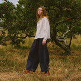 Women's Linen/Cotton Leila Trousers - Indigo Mix