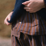 Women's Cotton/Linen Lotta Shirt - Chocolate Stripe