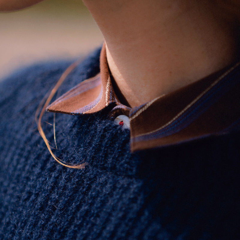 Women's Cotton/Linen Lotta Shirt - Chocolate Stripe