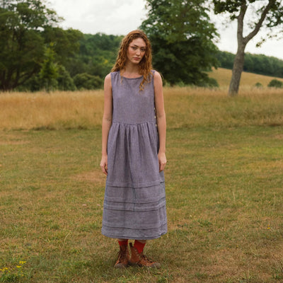 Women's Hemp/Cotton Robbie Dress - Railroad Stripe