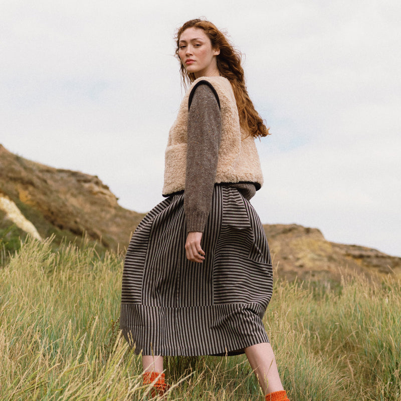 Women's Teddy Wool Aida Vest - Natural