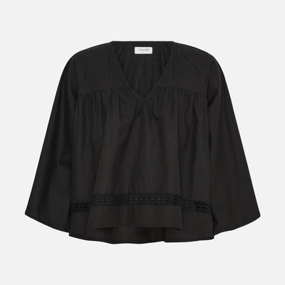 Women's Cotton Siri 3/4 Sleeve Blouse - Black