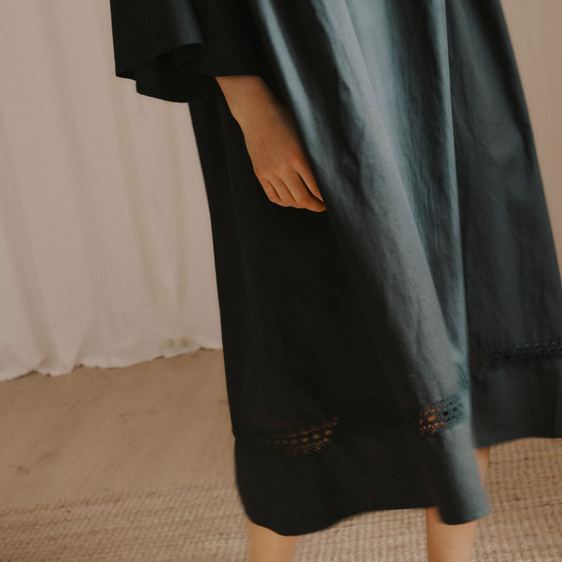 Women's Cotton Siri 3/4 Sleeve Dress - Black