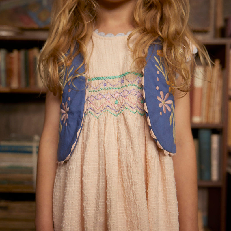 Kids Cotton Gigi Midi Dress  - Blush