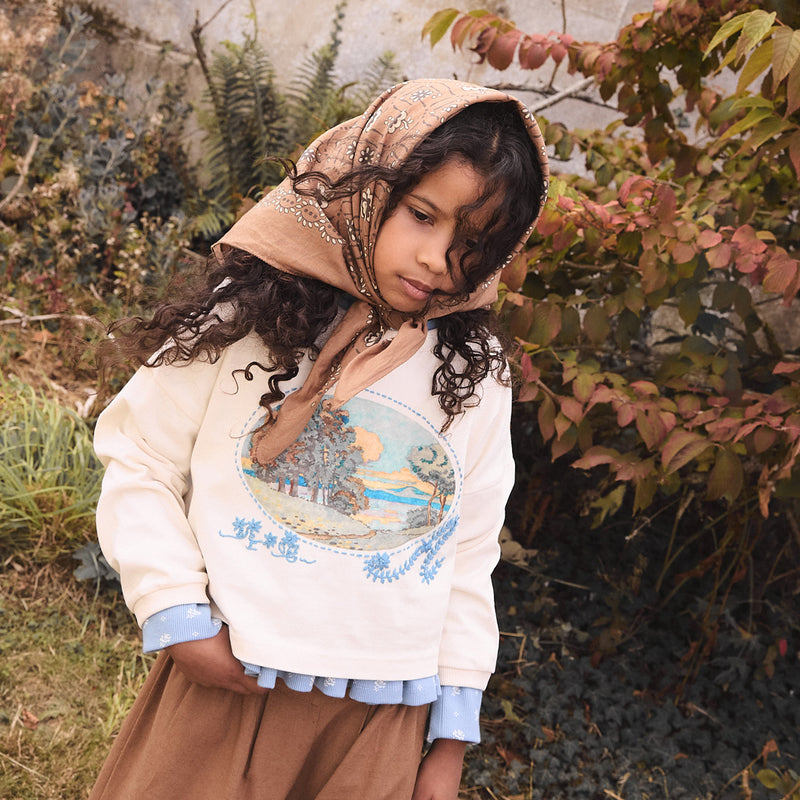 Kids Cotton Voile Signature Scarf - Chocolate