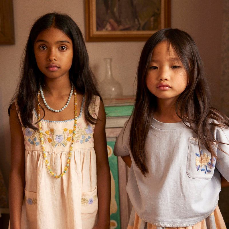 Kids Linen Tabitha Dress - Blush