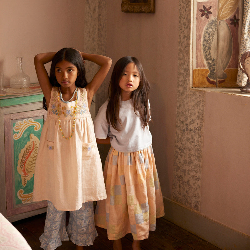 Kids Linen Tabitha Dress - Blush