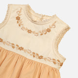 Baby Cotton Clara Bubble Romper - Cream/Peach Yoghurt