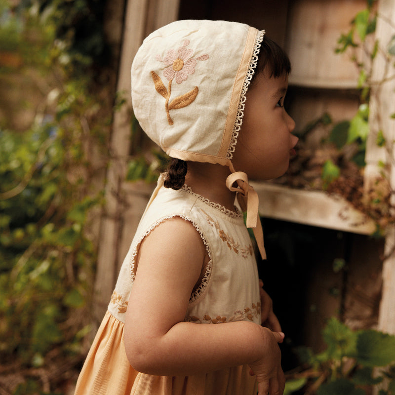 Baby & Kids Linen Josephine Bonnet - Cream