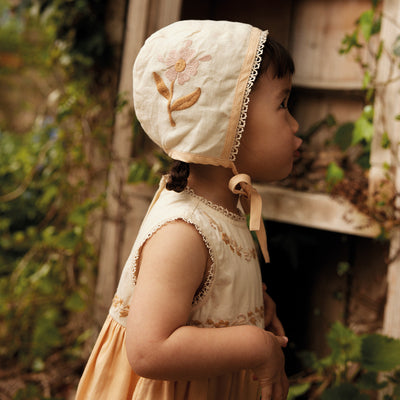 Baby & Kids Linen Josephine Bonnet - Cream