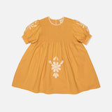 Kids Cotton Noemie Dress - Tangerine