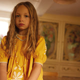 Kids Cotton Noemie Dress - Tangerine