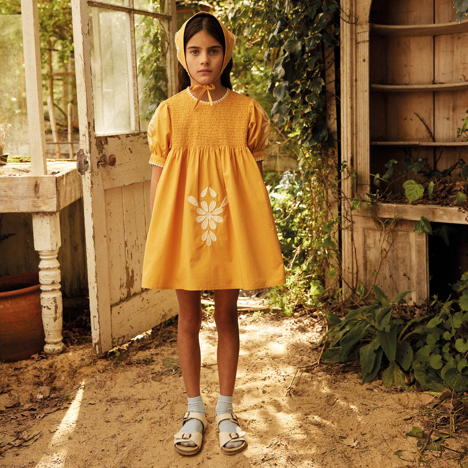 Kids Cotton Noemie Dress - Tangerine – MamaOwl