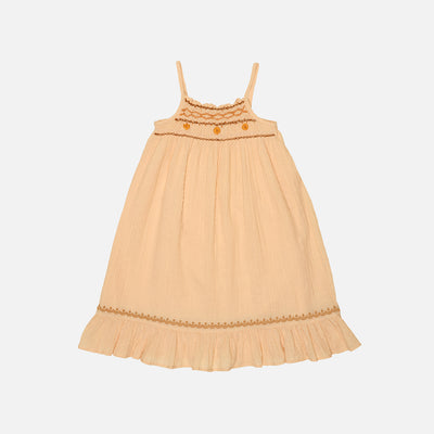 Kids Cotton Tammy Midi Sundress - Peach Yoghurt