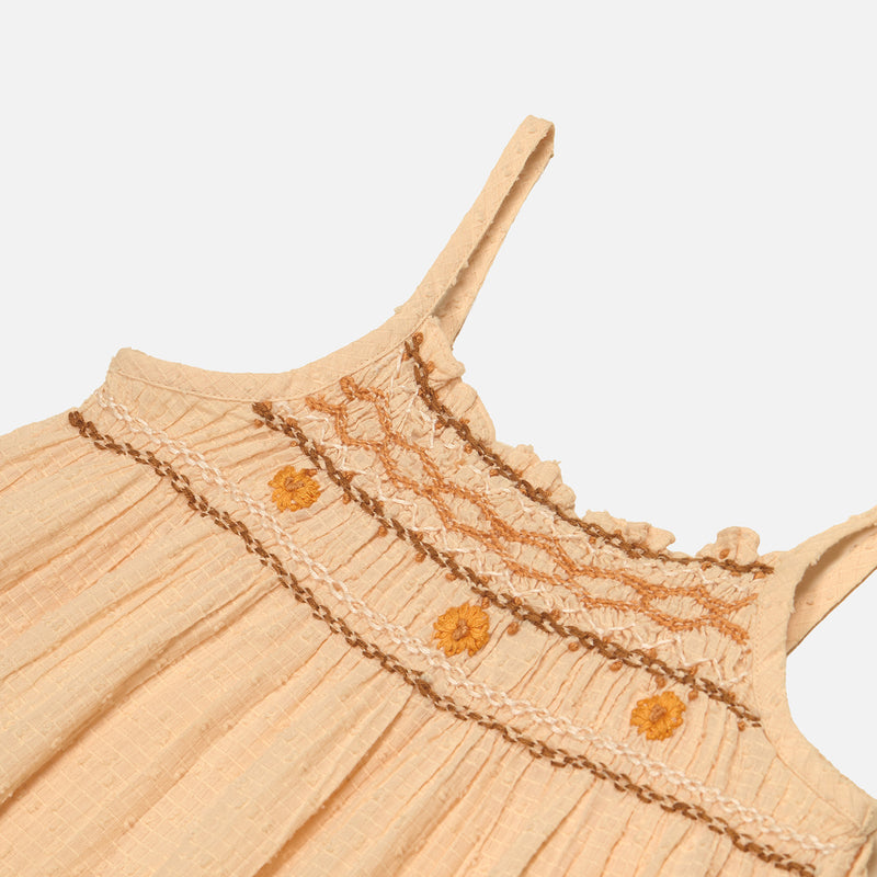 Kids Cotton Tammy Midi Sundress - Peach Yoghurt