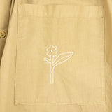 Women's Cotton Poplin Paper Touch Round Collar Shirt Dress - Warm Sand