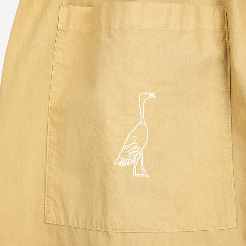 Women's Cotton Poplin Paper Touch Round Collar Shirt Dress - Warm Sand