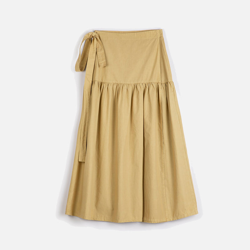 Women's Cotton Poplin Paper Touch Wrap Skirt - Warm Sand