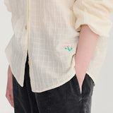 Women's Cotton Voile Square Collar Blouse - Fantasy Ecru