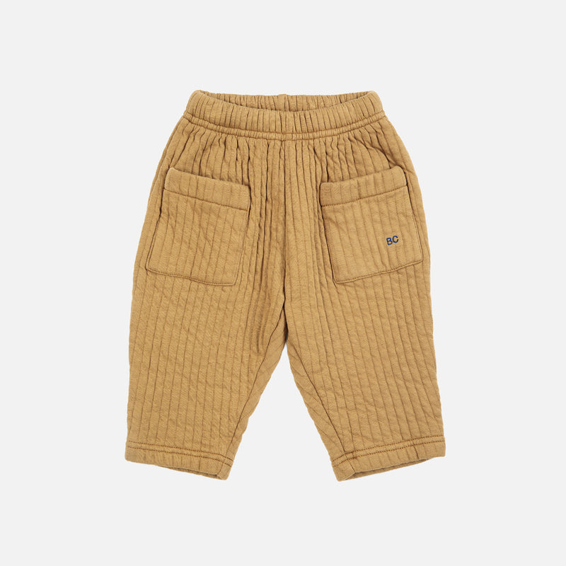 Baby Cotton Quilted Jogging Pants - Khaki