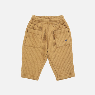 Baby Cotton Quilted Jogging Pants - Khaki