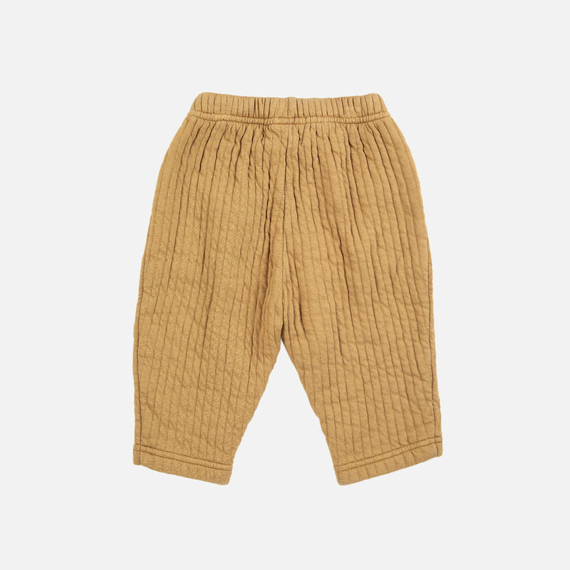 Baby Cotton Quilted Jogging Pants - Khaki