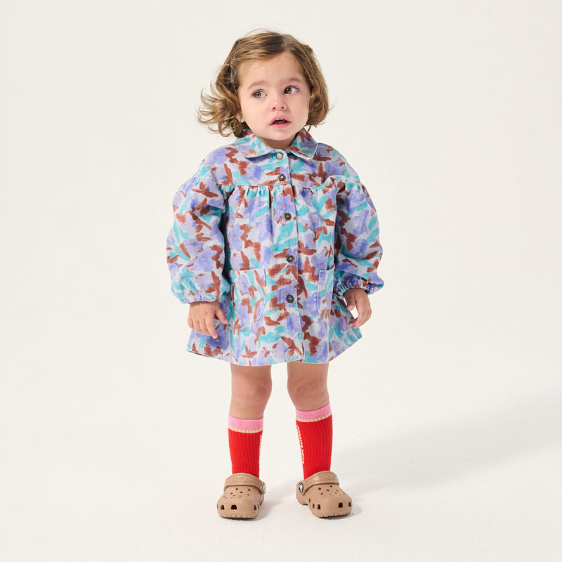 Baby Cotton Corduroy Watercolour Dress - Multi