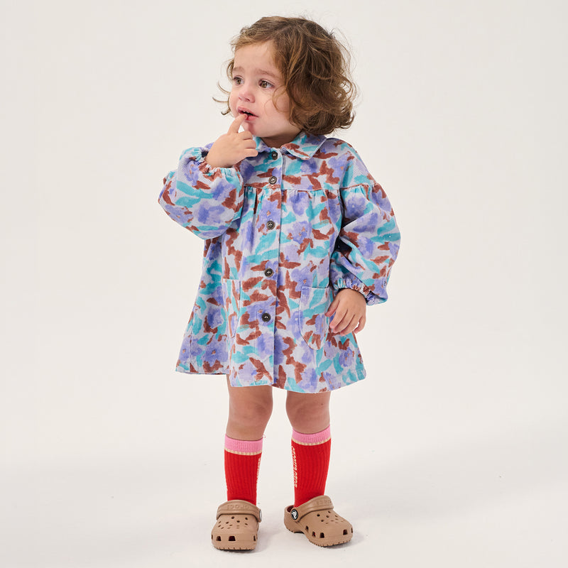 Baby Cotton Corduroy Watercolour Dress - Multi