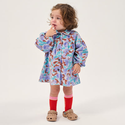 Baby Cotton Corduroy Watercolour Dress - Multi