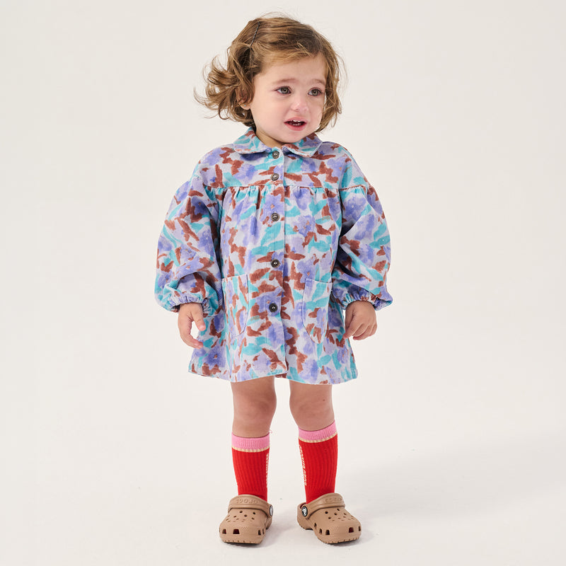 Baby Cotton Corduroy Watercolour Dress - Multi