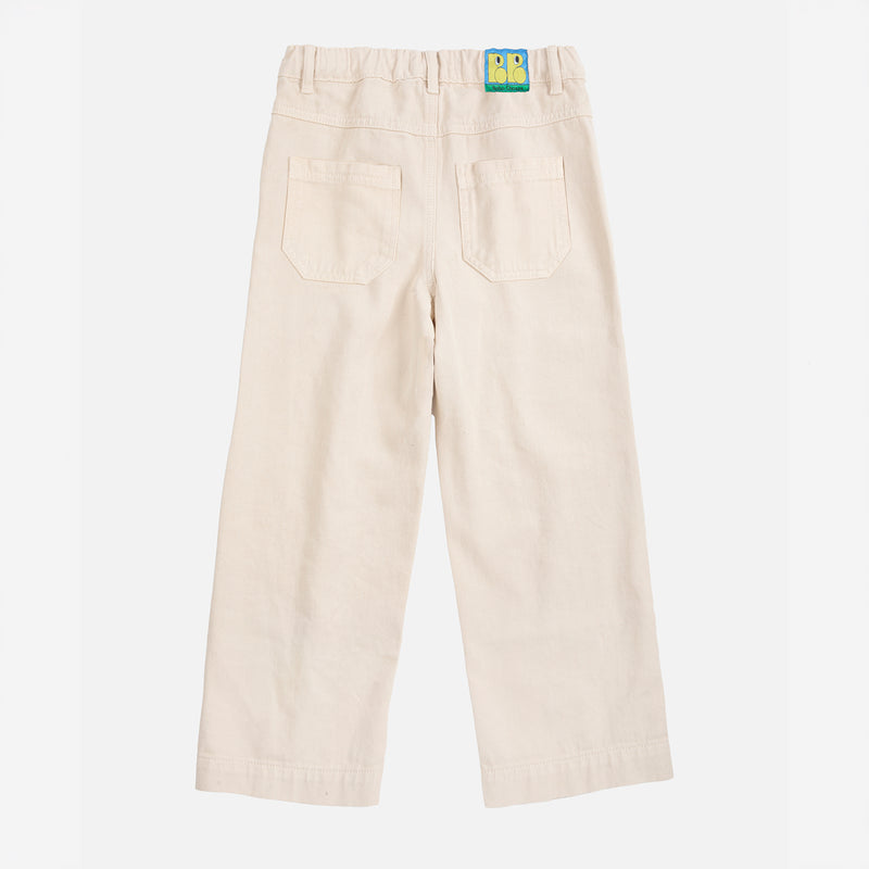 Kids Cotton Everyday Ghosts Twill Pants - Off White