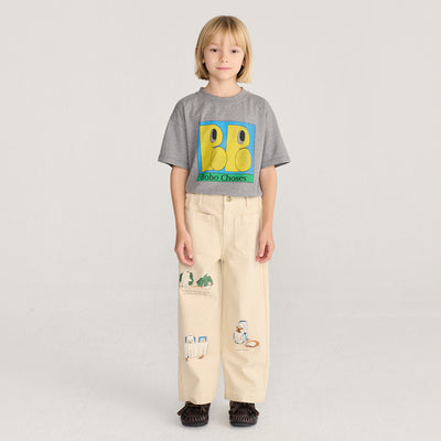 Kids Cotton Everyday Ghosts Twill Pants - Off White