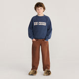 Kids Cotton Quilted Jogging Pants - Brown