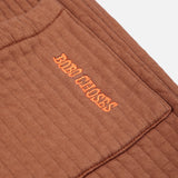 Kids Cotton Quilted Jogging Pants - Brown