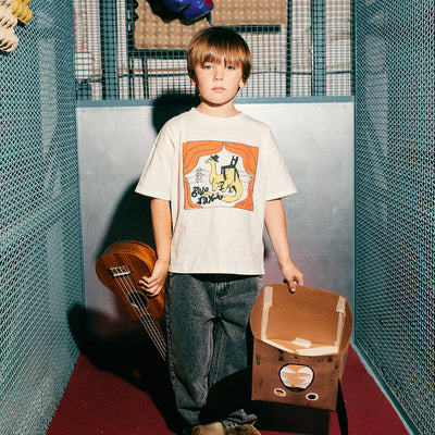 Kids Cotton Taxi Saurus T-shirt - Off White