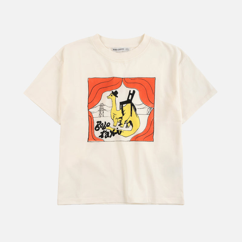 Kids Cotton Taxi Saurus T-shirt - Off White