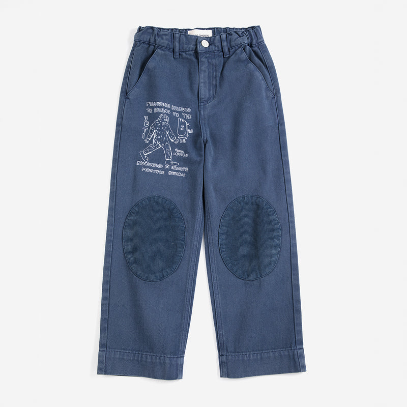 Kids Cotton Mr. Footish Knee Pads Pants - Midnight Blue