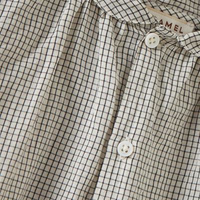 Baby Handloomed Cotton Aloe Shirt - Black Micro Check
