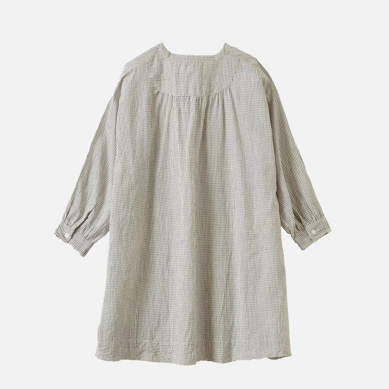 Kids Handloomed Cotton Yew Dress - Black Micro Check