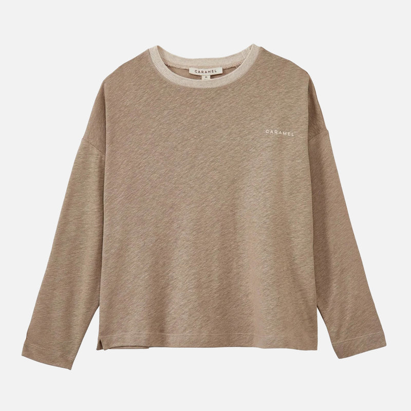Kids Linen Knit Bude Top - Stone