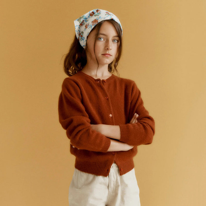 Kids Cashmere Rosa Cardigan - Cinnamon