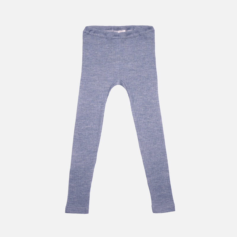 Kids Merino Wool/Cotton/Silk Leggings - Marine