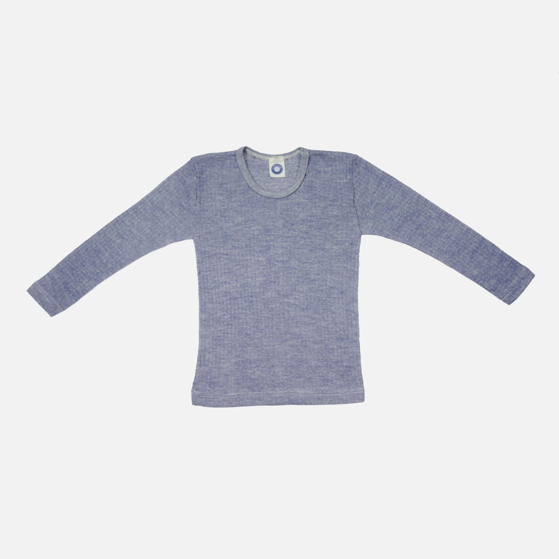 Kids Merino Wool/Cotton/Silk LS Top - Marine