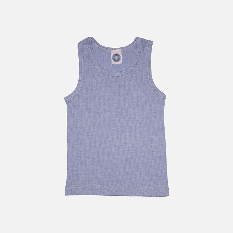 Kids Merino Wool/Cotton/Silk Sleeveless Top - Marine