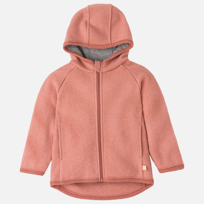 Baby & Kids Boiled Merino Wool Zip Jacket - Soft Pink