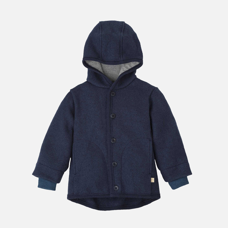 Baby & Kids Boiled Merino Wool Jacket - Indigo