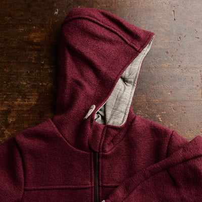 Kids Boiled Merino Wool Outdoor Jacket - Cassis