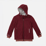 Kids Boiled Merino Wool Outdoor Jacket - Cassis