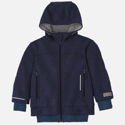 Kids Boiled Merino Wool Outdoor Jacket - Indigo