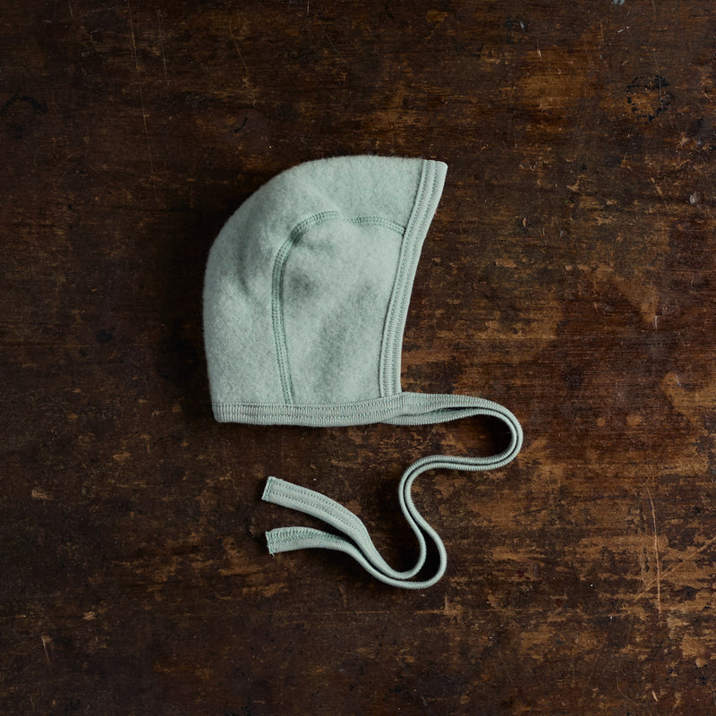 Baby Merino Wool Fleece Bonnet - Mountain Blue